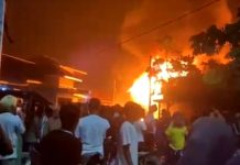 Kios Pasar Lama di Rohul Hangus Terbakar, Kerugian Capai Miliaran
