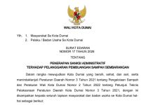 Kota Dumai Terbitkan Surat Edaran, Pelanggar Buang Sampah Sembarangan Terancam Sanksi