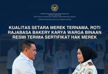 Kualitas Setara Merek Ternama, Roti Rajabasa Bakery Karya Warga Binaan Resmi Terima Sertifikat Hak Merek