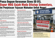 Pasca Dugaan Keracunan Siswa SD 013, Dapur MBG Gajah Mada Ditutup Sementara, Ini Penjelasan Yayasan Mahudun !