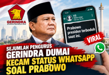 Sejumlah Pengurus Gerindra Dumai Kecam Starus Whatsapp Soal Prabowo